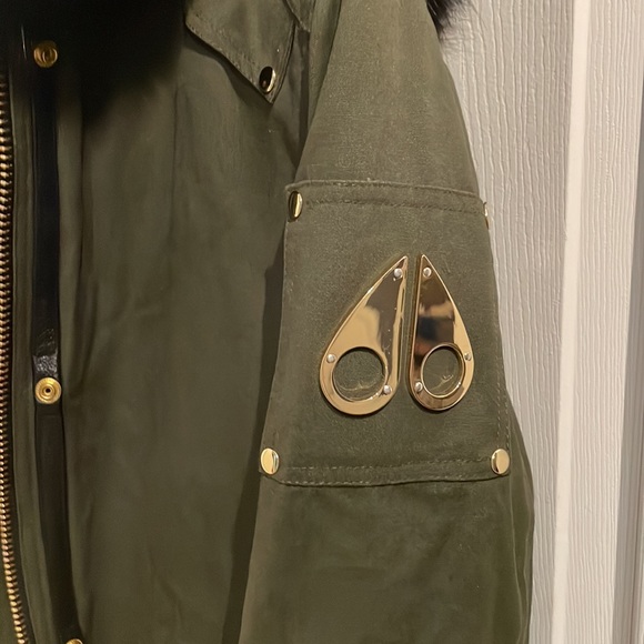 NWT Rare M Moose Knuckles Stellar Canvas Parka olive black fur hood multi lining - Picture 4 of 12